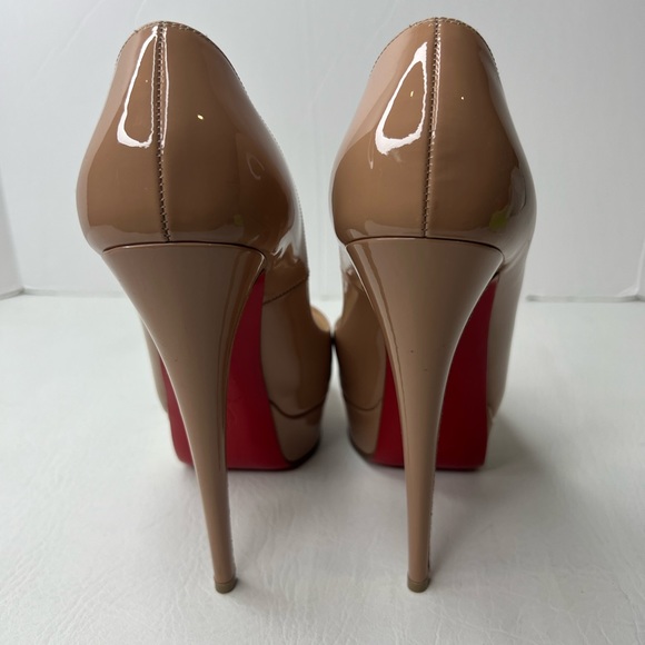Christian Louboutin Jenny 150mm Nude Patent Platform Pumps Heels size 38.5 - Picture 5 of 8
